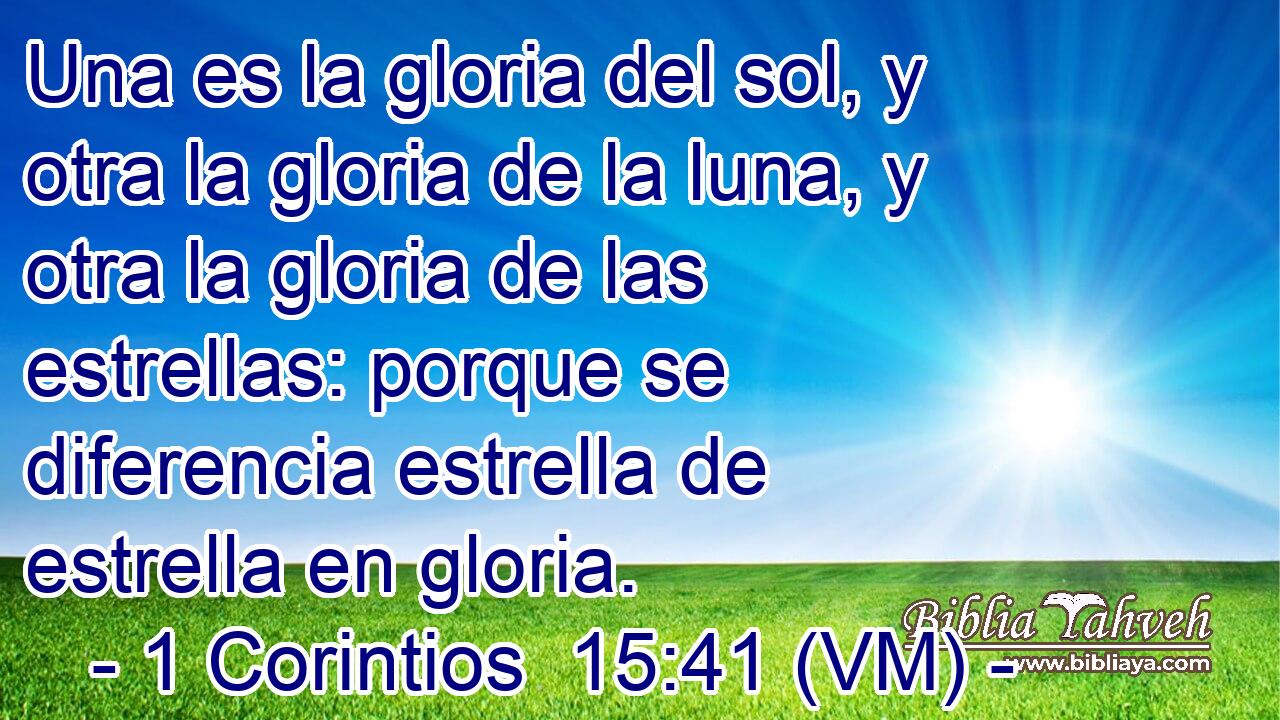  Una es la gloria del sol, y otra la gloria de la luna, y otra la gloria de las estrellas: porque se diferencia estrella de estrella en gloria. 