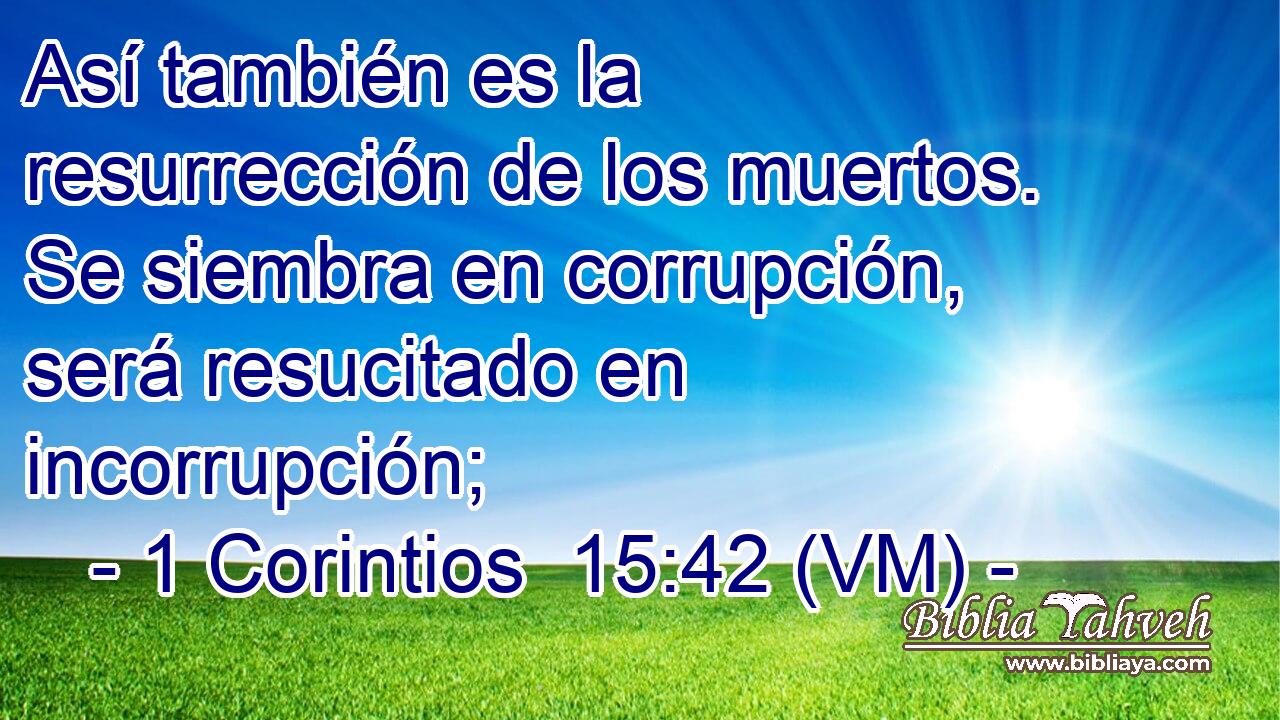  Así también es la resurrección de los muertos. Se siembra en corrupción, será resucitado en incorrupción; 