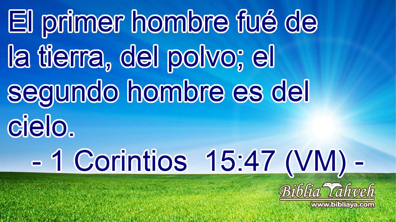  El primer hombre fué de la tierra, del polvo; el segundo hombre es del cielo. 