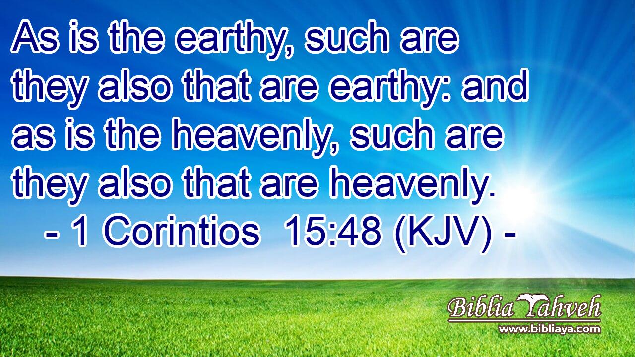 As is the earthy, such are they also that are earthy: and as is the heavenly, such are they also that are heavenly.