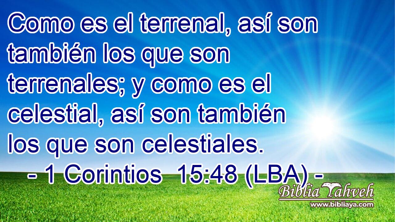 Como es el terrenal, así son también los que son terrenales; y como es el celestial, así son también los que son celestiales.