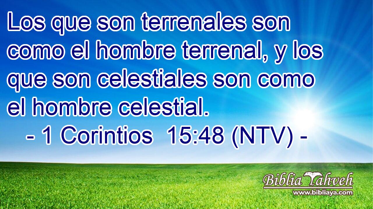 Los que son terrenales son como el hombre terrenal, y los que son celestiales son como el hombre celestial.