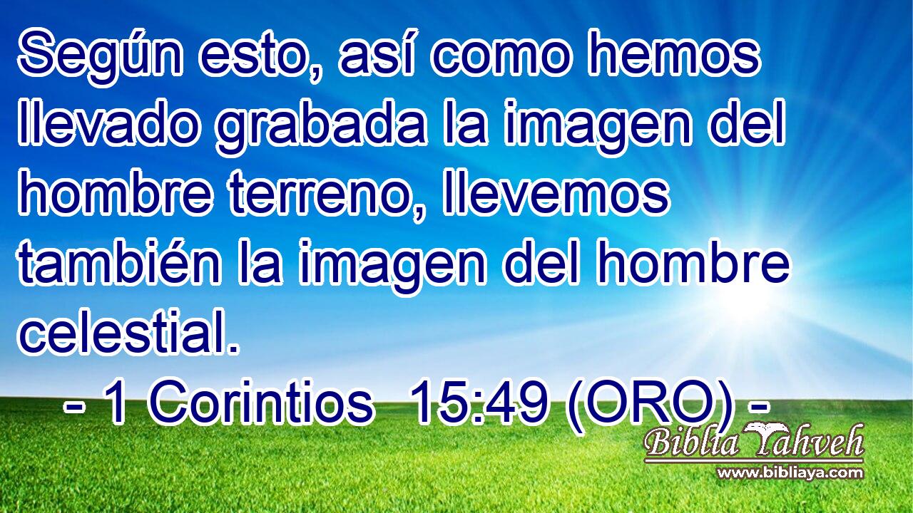 Según esto, así como hemos llevado grabada la imagen del hombre terreno, llevemos también la imagen del hombre celestial. 