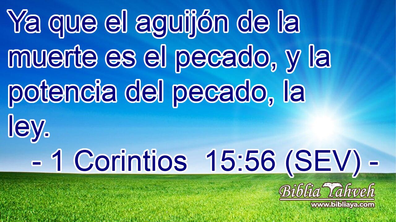 Ya que el aguijón de la muerte es el pecado, y la potencia del pecado, la ley.
