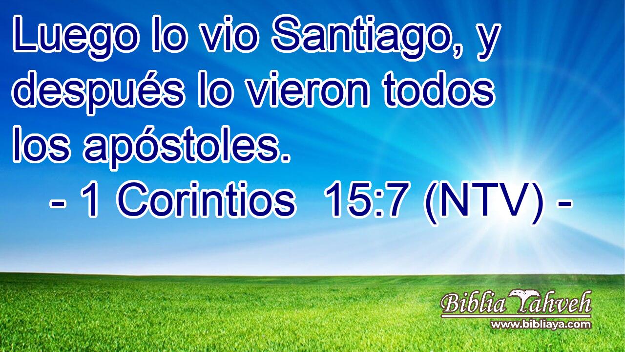 Luego lo vio Santiago, y después lo vieron todos los apóstoles.