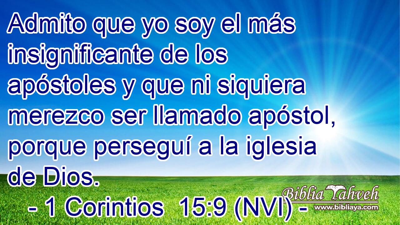  Admito que yo soy el más insignificante de los apóstoles y que ni siquiera merezco ser llamado apóstol, porque perseguí a la iglesia de Dios. 