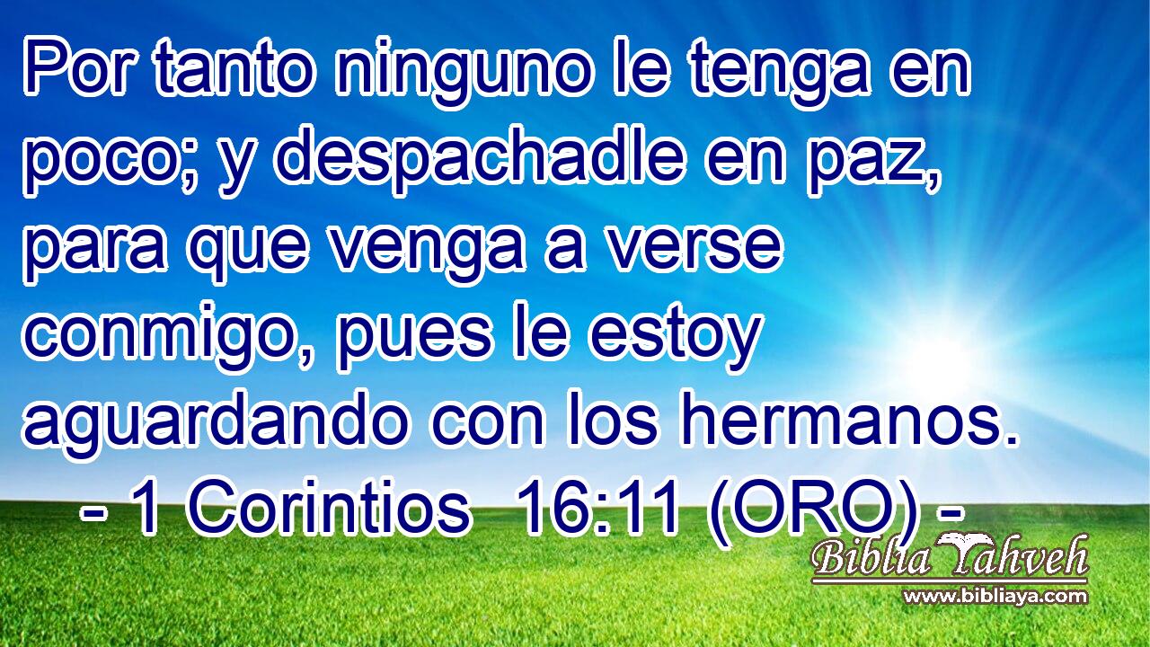  Por tanto ninguno le tenga en poco; y despachadle en paz, para que venga a verse conmigo, pues le estoy aguardando con los hermanos. 
