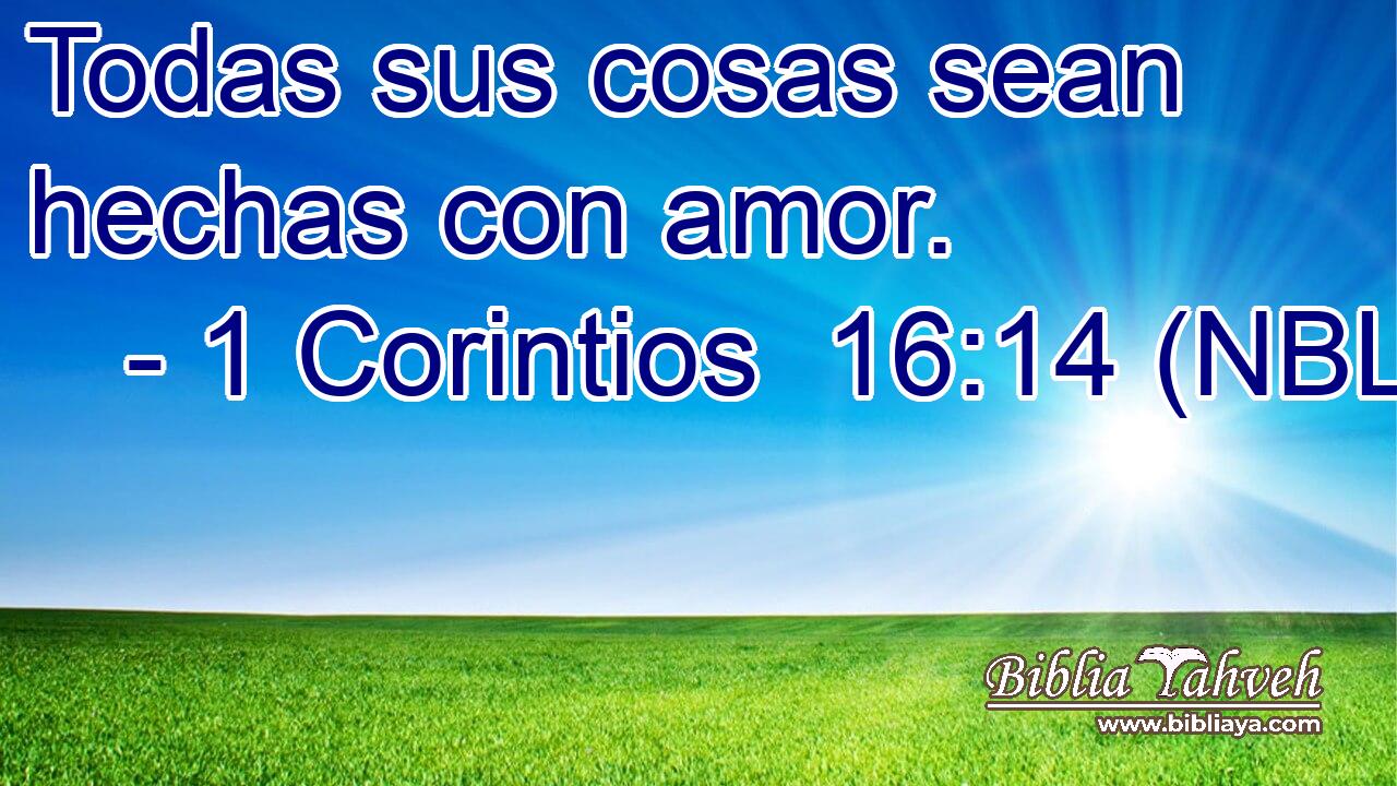  Todas sus cosas sean hechas con amor. 
