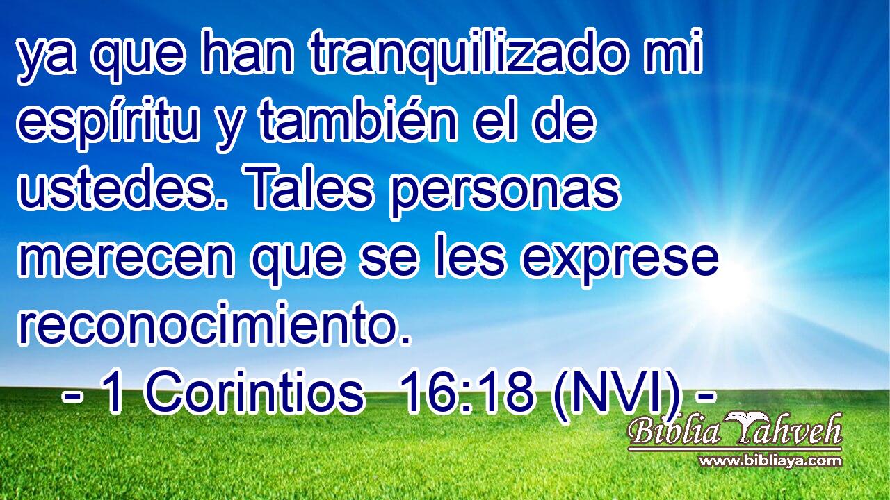  ya que han tranquilizado mi espíritu y también el de ustedes. Tales personas merecen que se les exprese reconocimiento. 