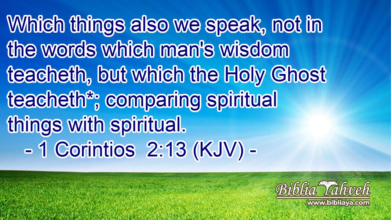Which things also we speak, not in the words which man's wisdom teacheth, but which the Holy Ghost teacheth*; comparing spiritual things with spiritual.