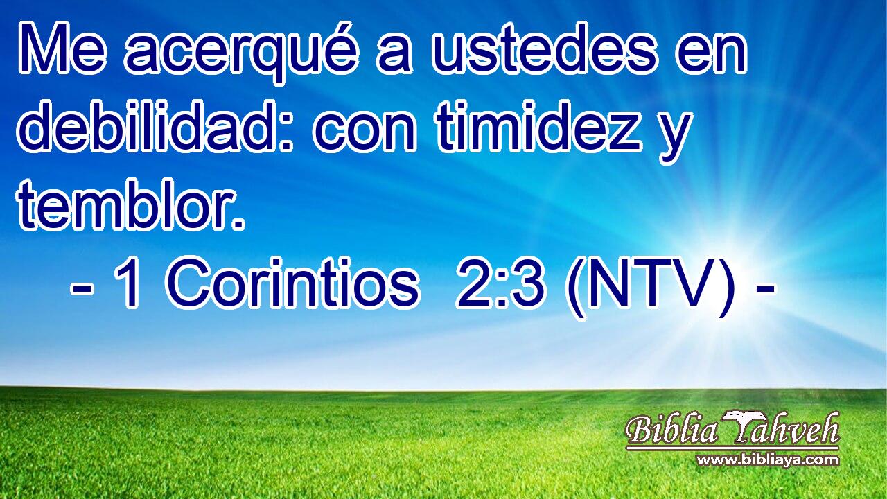 Me acerqué a ustedes en debilidad: con timidez y temblor.