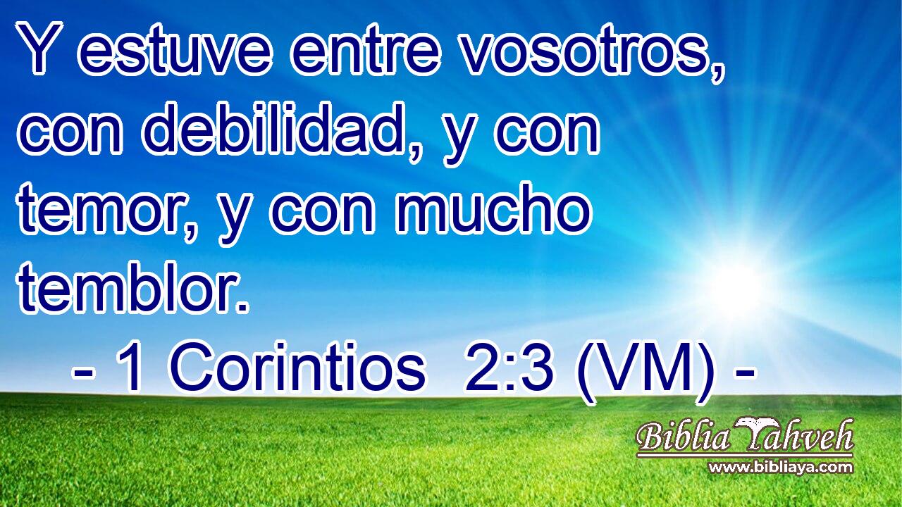  Y estuve entre vosotros, con debilidad, y con temor, y con mucho temblor. 