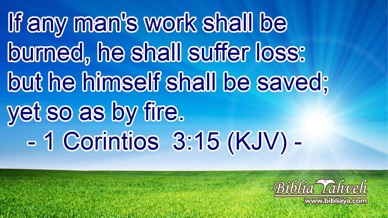 If any man's work shall be burned, he shall suffer loss: but he himself shall be saved; yet so as by fire.