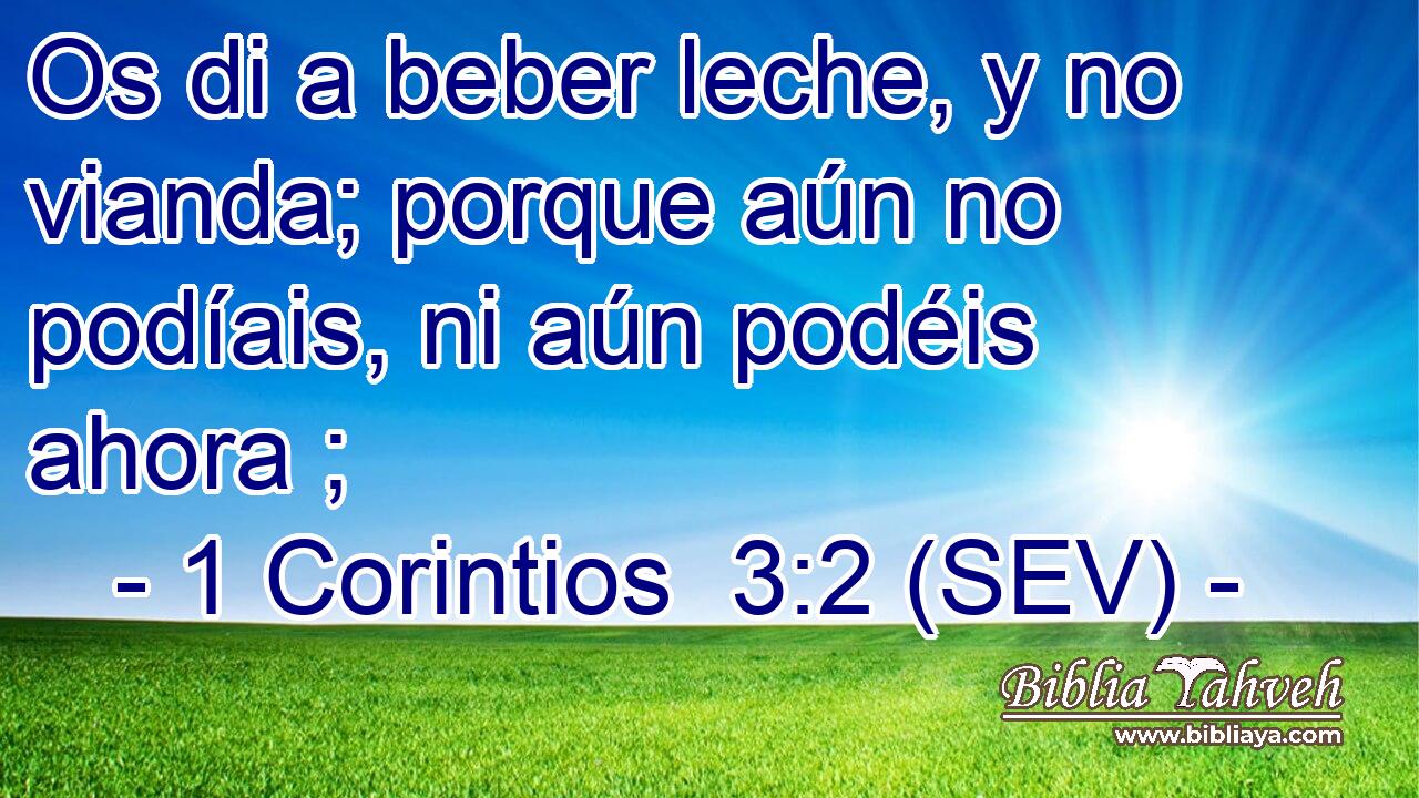 Os di a beber leche, y no vianda; porque aún no podíais, ni aún podéis ahora ;