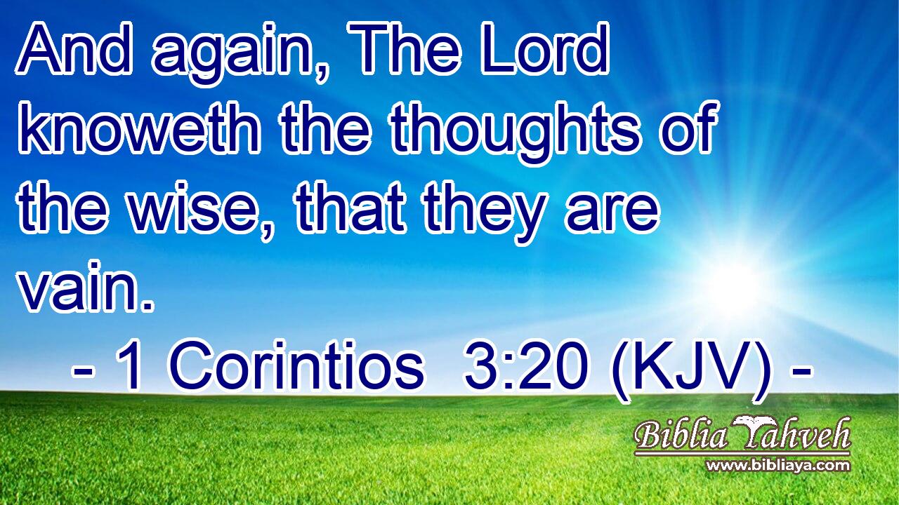 And again, The Lord knoweth the thoughts of the wise, that they are vain.