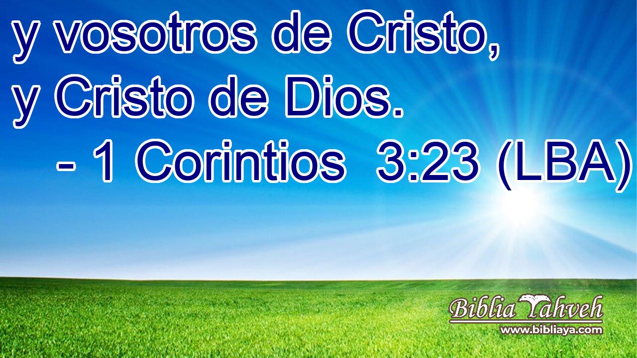 y vosotros de Cristo, y Cristo de Dios.
