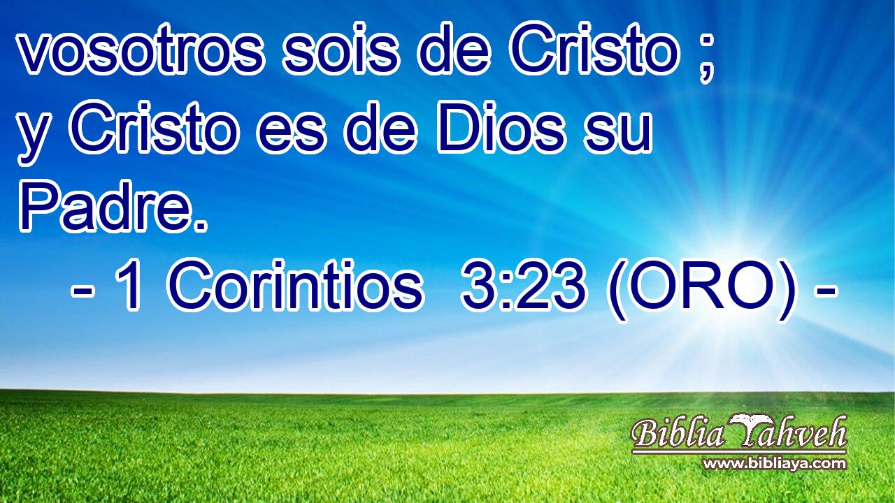  vosotros sois de Cristo ; y Cristo es de Dios su Padre. 