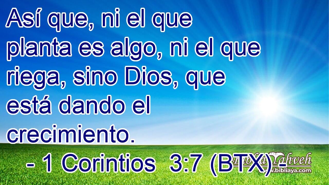 Así que, ni el que planta es algo, ni el que riega, sino Dios, que está dando el crecimiento.