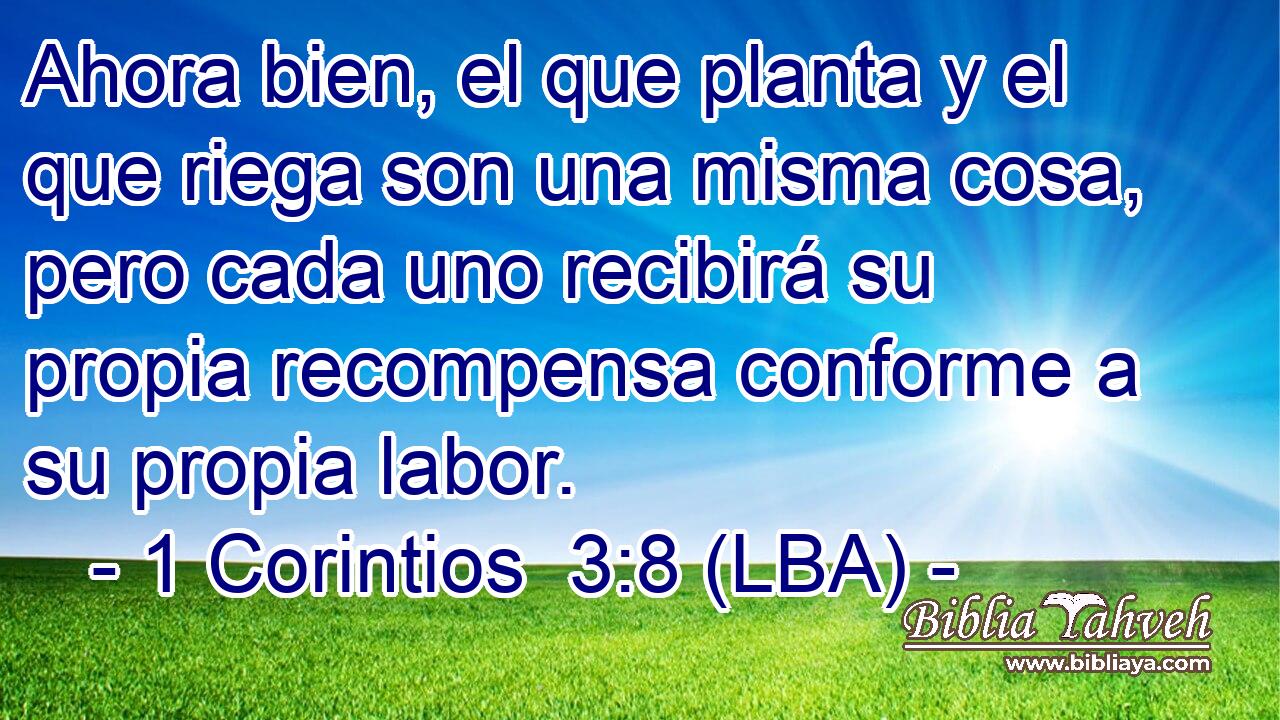 Ahora bien, el que planta y el que riega son una misma cosa, pero cada uno recibirá su propia recompensa conforme a su propia labor.