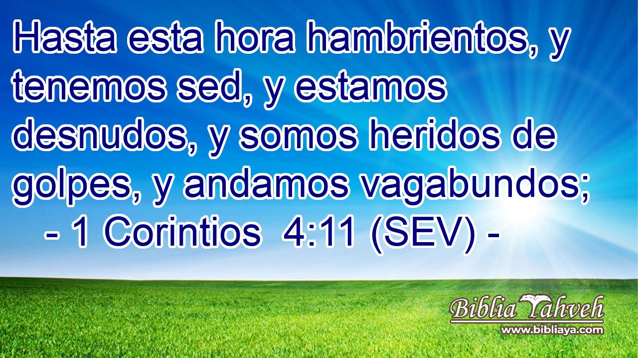Hasta esta hora hambrientos, y tenemos sed, y estamos desnudos, y somos heridos de golpes, y andamos vagabundos;