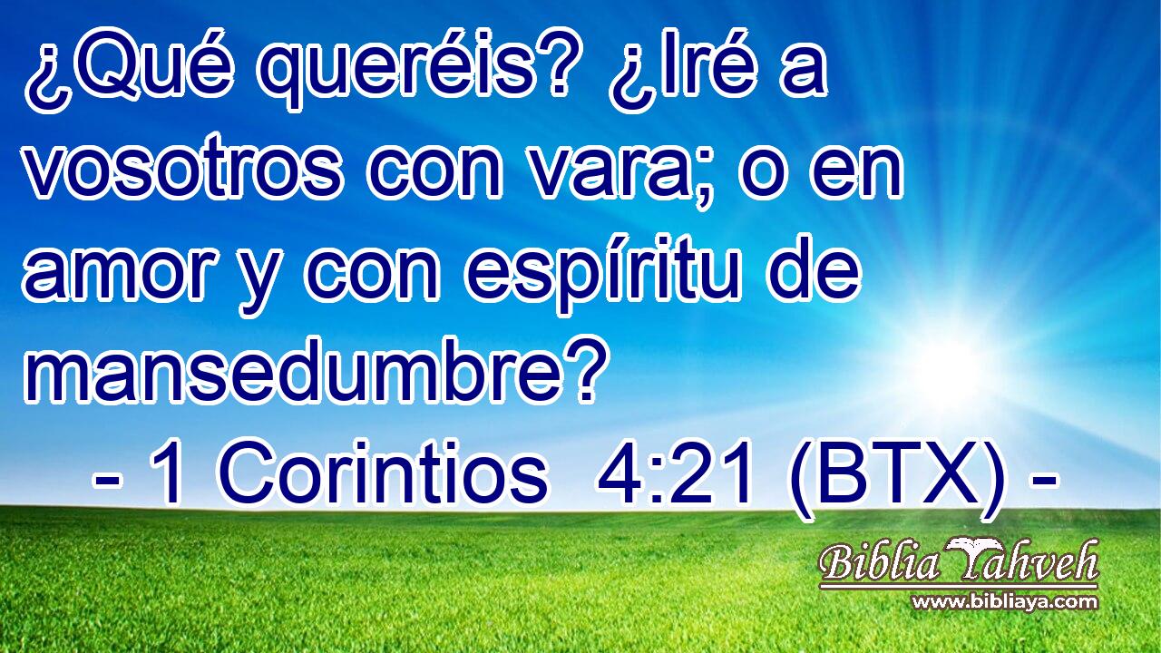 ¿Qué queréis? ¿Iré a vosotros con vara; o en amor y con espíritu de mansedumbre?