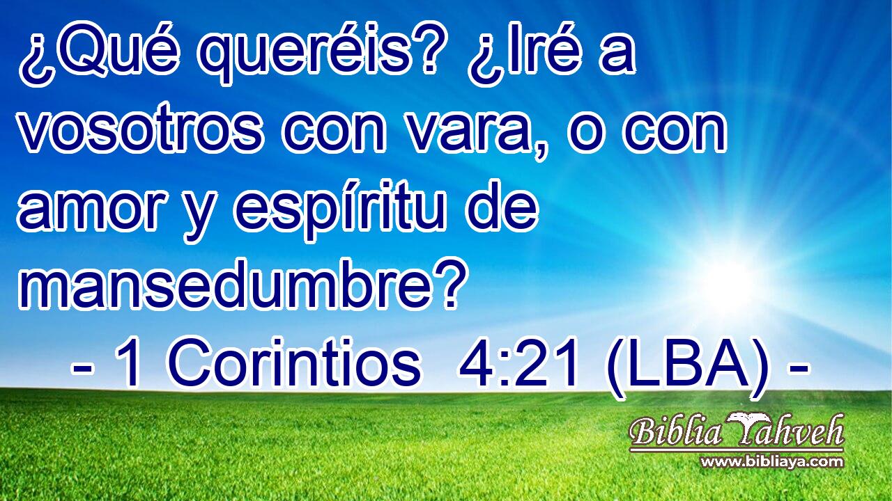 ¿Qué queréis? ¿Iré a vosotros con vara, o con amor y espíritu de mansedumbre?