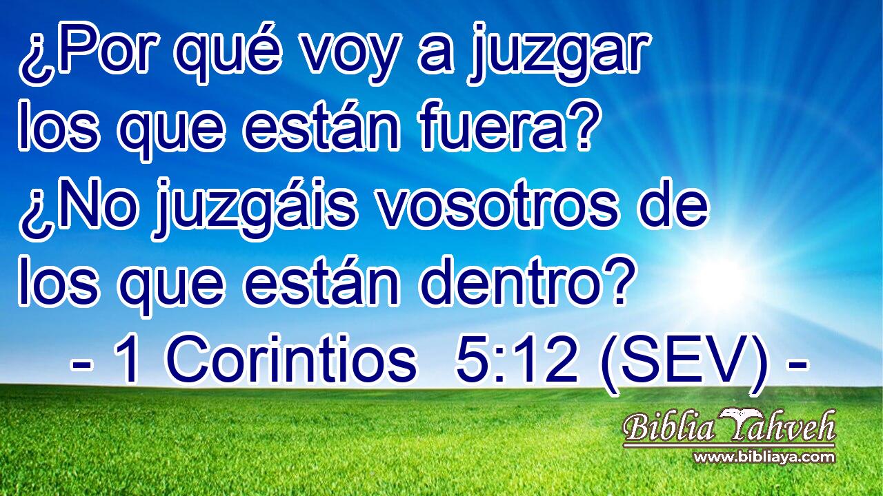 ¿Por qué voy a juzgar los que están fuera? ¿No juzgáis vosotros de los que están dentro?