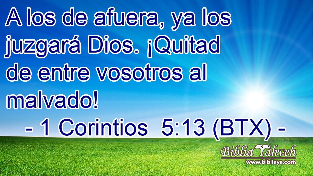 A los de afuera, ya los juzgará Dios. ¡Quitad de entre vosotros al malvado!
