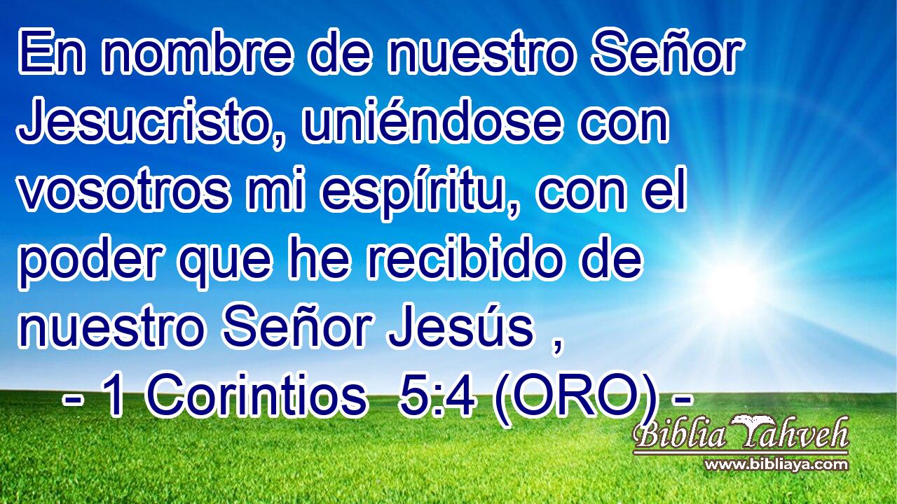  En nombre de nuestro Señor Jesucristo, uniéndose con vosotros mi espíritu, con el poder que he recibido de nuestro Señor Jesús , 