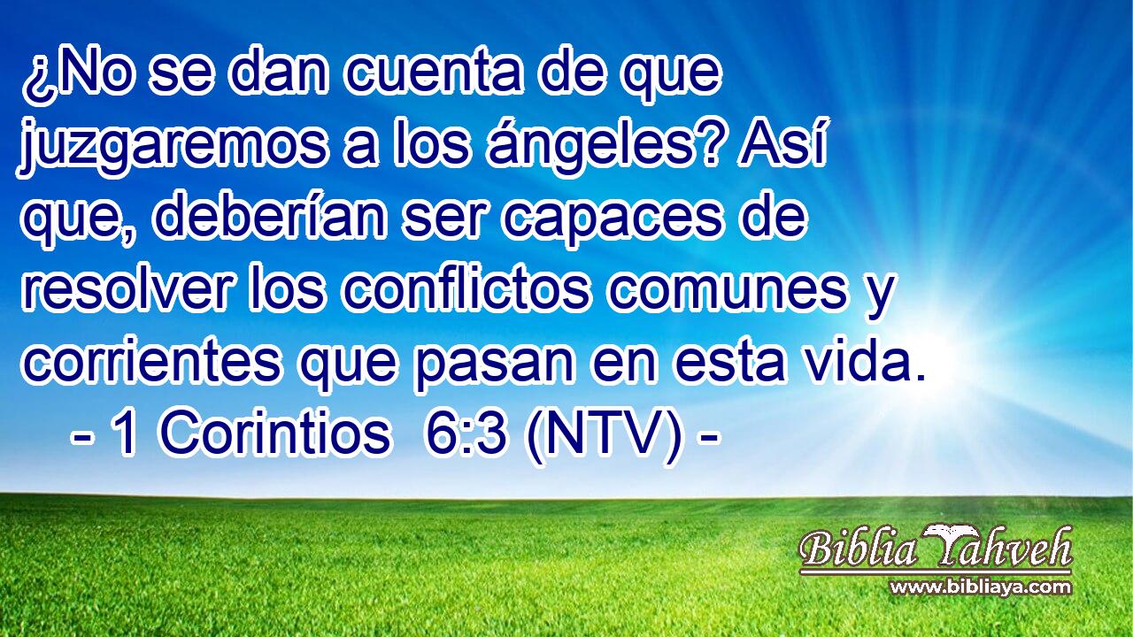 ¿No se dan cuenta de que juzgaremos a los ángeles? Así que, deberían ser capaces de resolver los conflictos comunes y corrientes que pasan en esta vida.