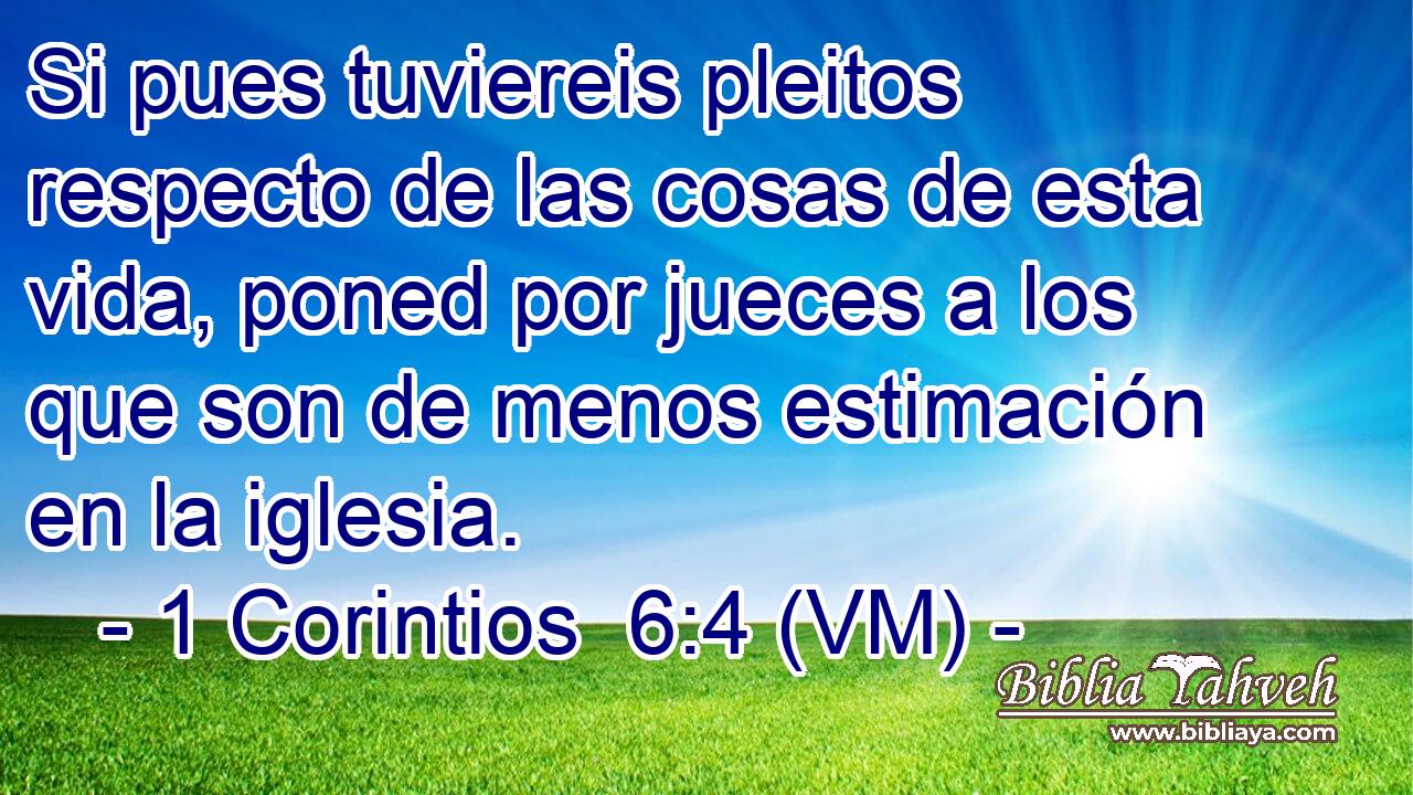  Si pues tuviereis pleitos respecto de las cosas de esta vida, poned por jueces a los que son de menos estimación en la iglesia. 