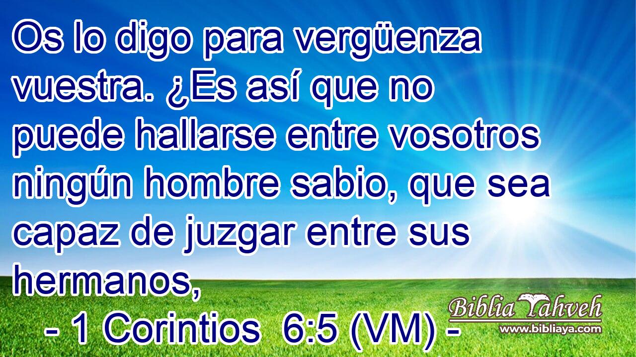  Os lo digo para vergüenza vuestra. ¿Es así que no puede hallarse entre vosotros ningún hombre sabio, que sea capaz de juzgar entre sus hermanos, 
