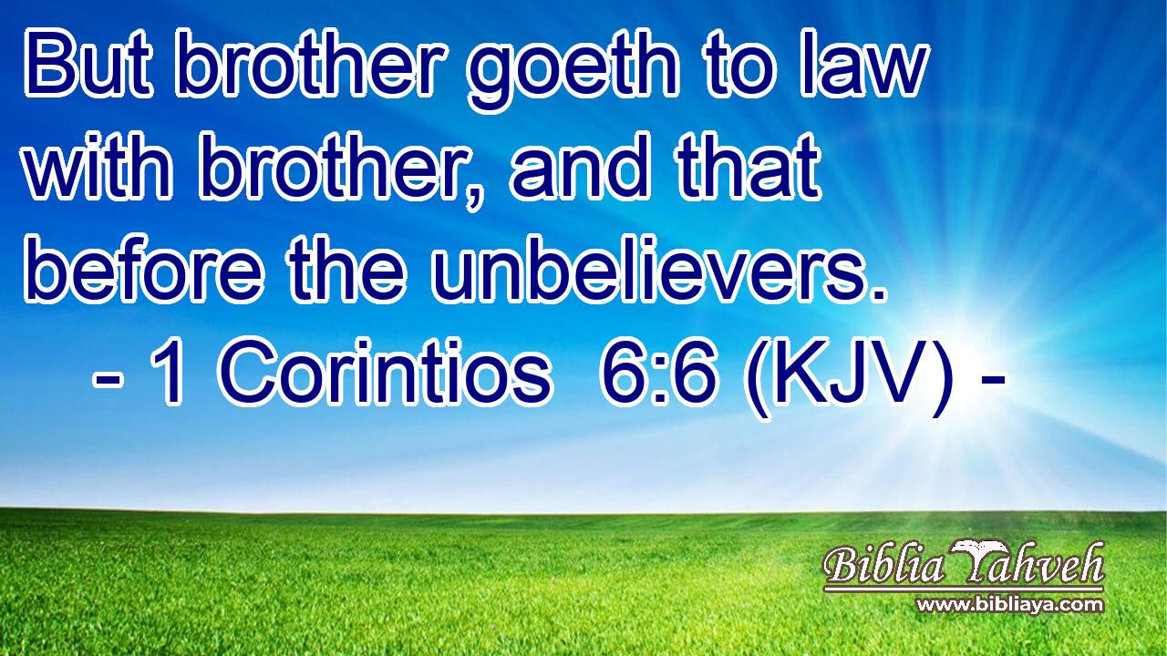 But brother goeth to law with brother, and that before the unbelievers.