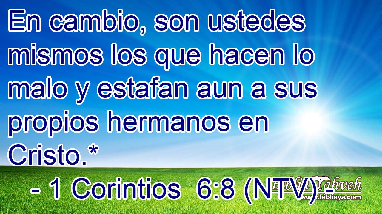 En cambio, son ustedes mismos los que hacen lo malo y estafan aun a sus propios hermanos en Cristo.*