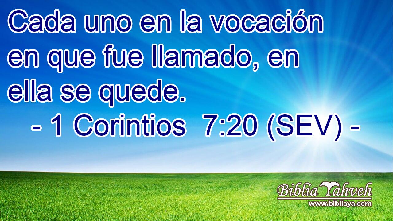 Cada uno en la vocación en que fue llamado, en ella se quede.