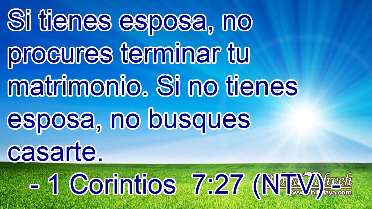 Si tienes esposa, no procures terminar tu matrimonio. Si no tienes esposa, no busques casarte.