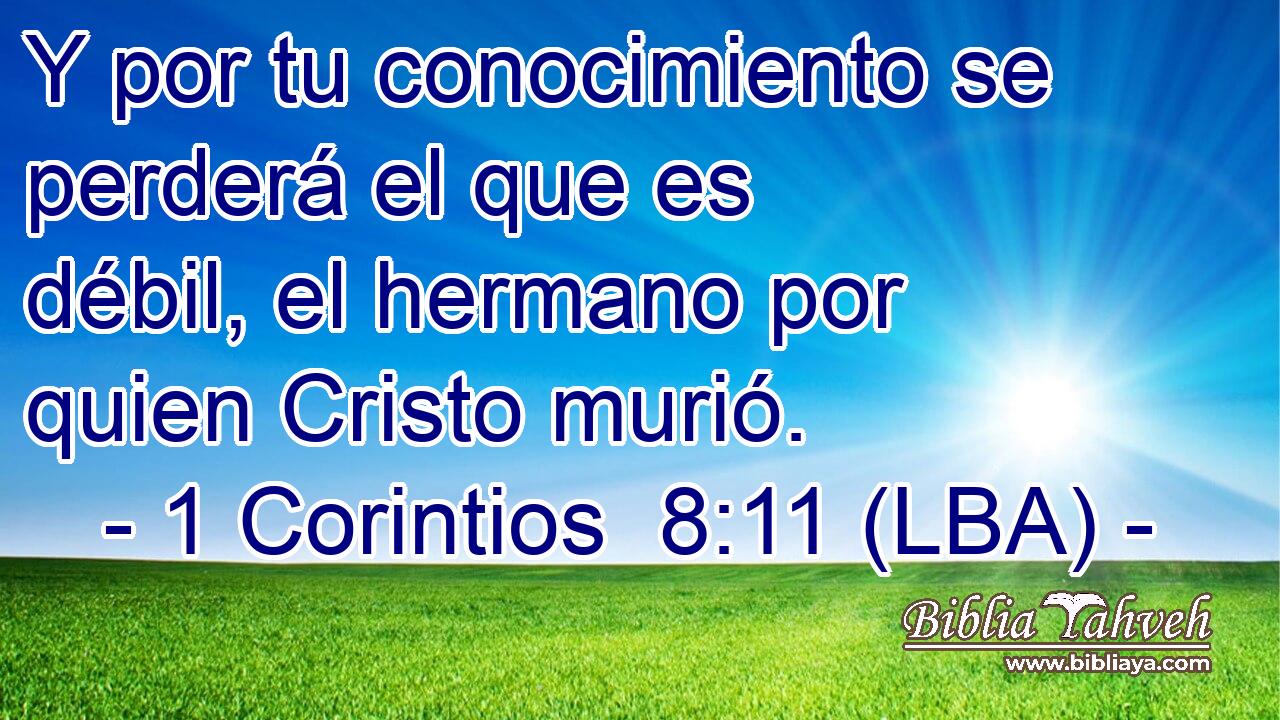 Y por tu conocimiento se perderá el que es débil, el hermano por quien Cristo murió.