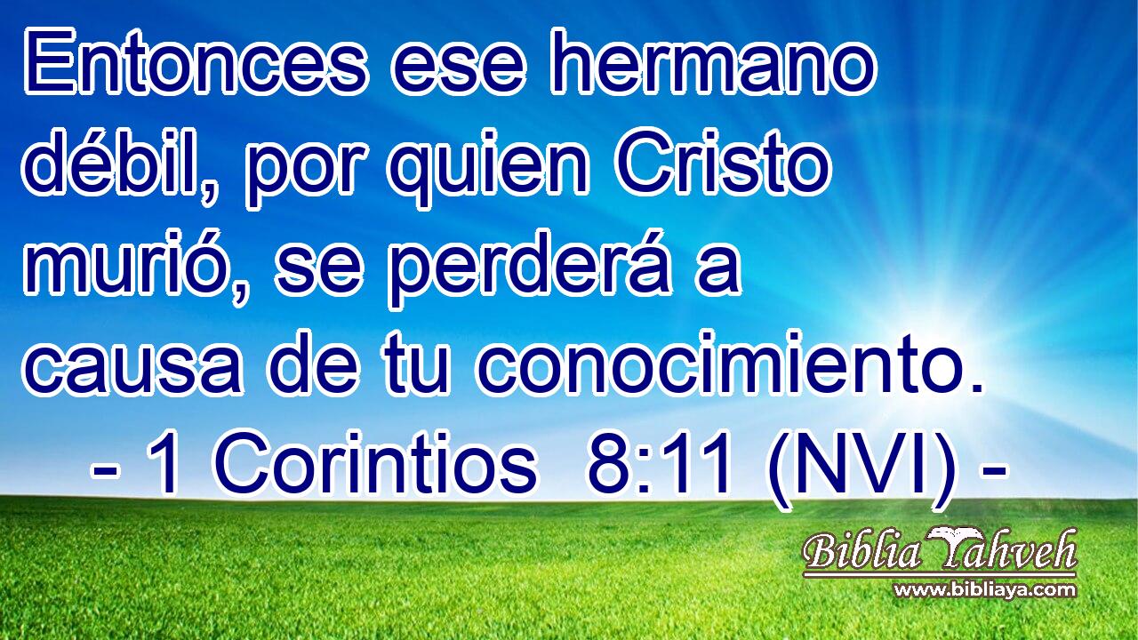  Entonces ese hermano débil, por quien Cristo murió, se perderá a causa de tu conocimiento. 