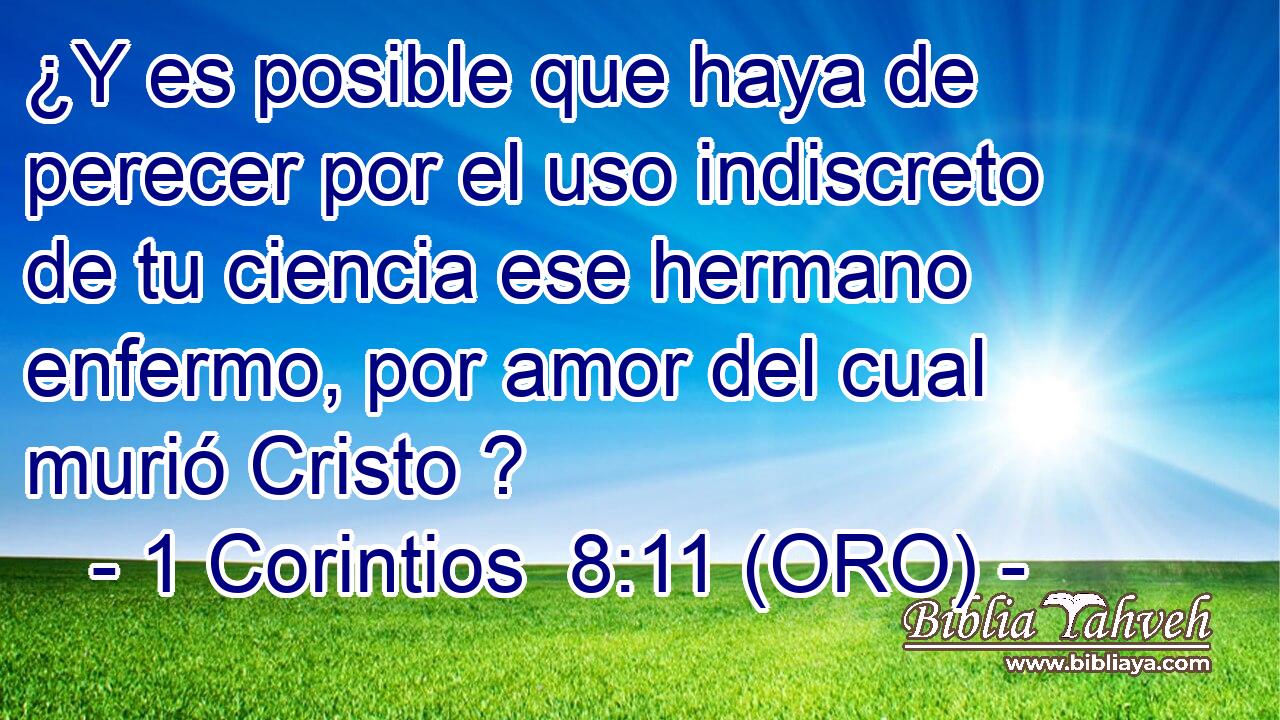  ¿Y es posible que haya de perecer por el uso indiscreto de tu ciencia ese hermano enfermo, por amor del cual murió Cristo ? 