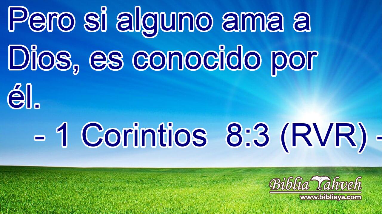 Pero si alguno ama a Dios, es conocido por él.