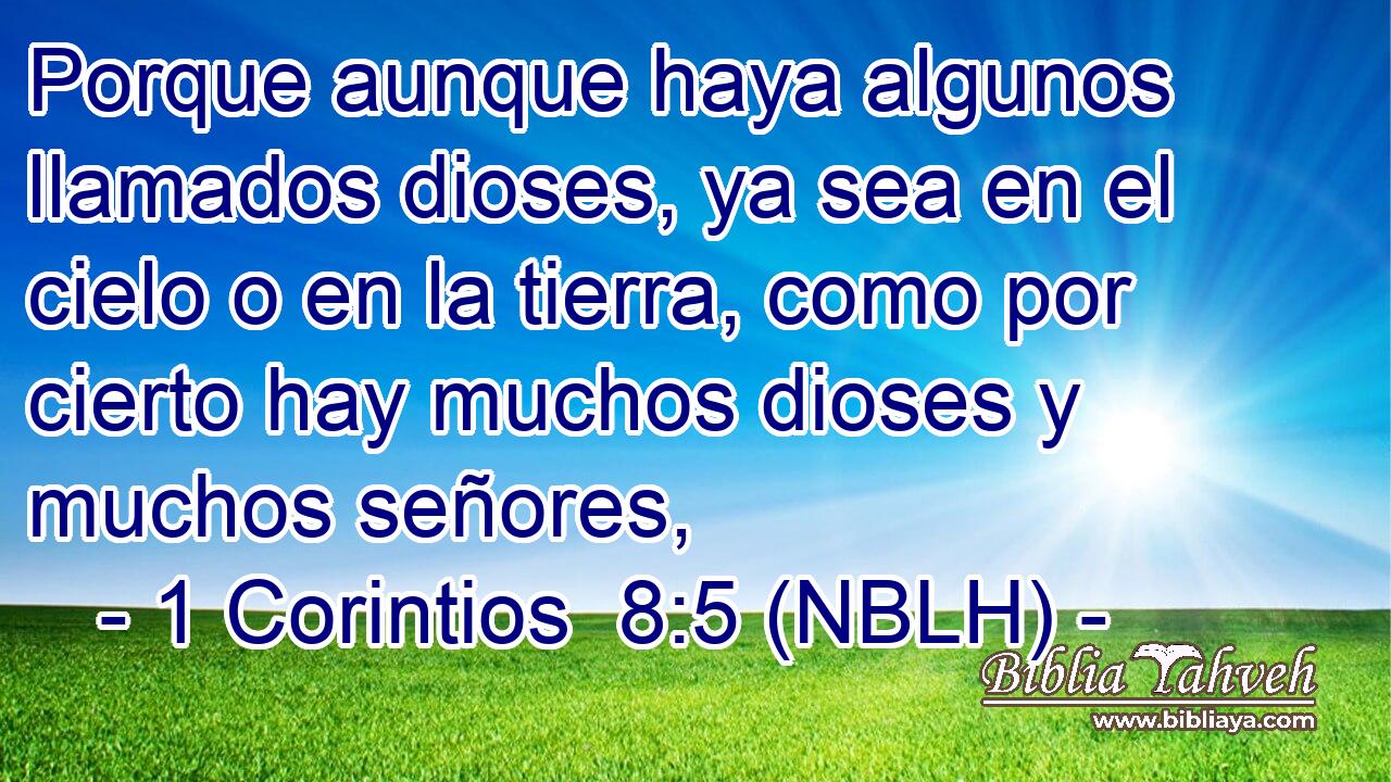 Porque aunque haya algunos llamados dioses, ya sea en el cielo o en la tierra, como por cierto hay muchos dioses y muchos señores, 