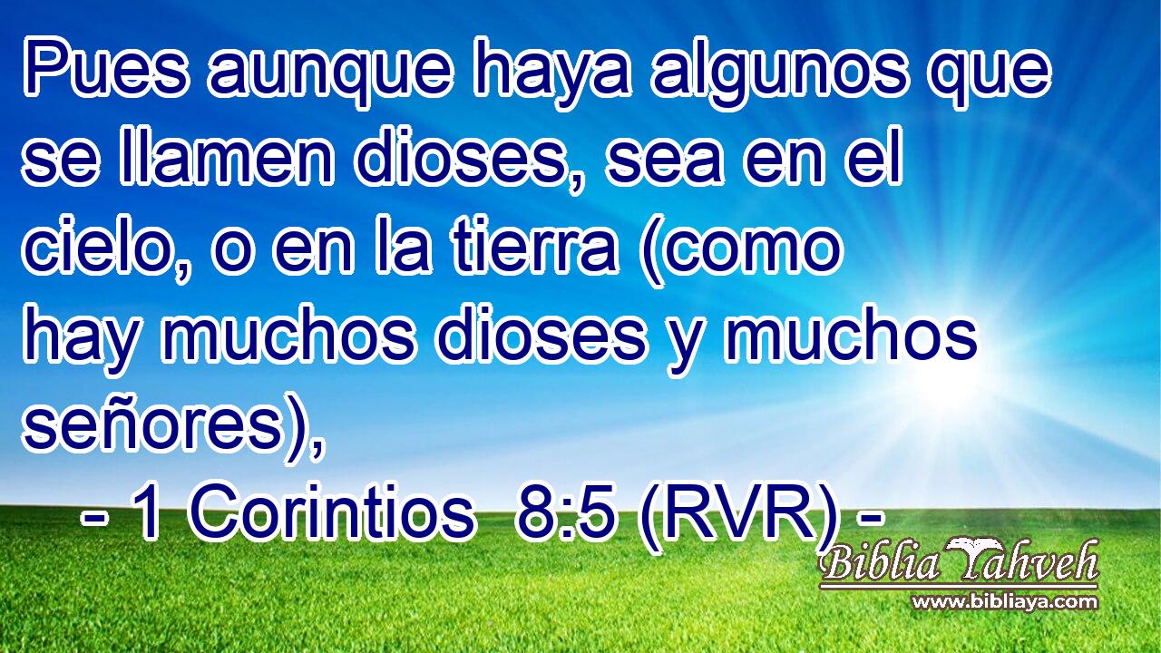 Pues aunque haya algunos que se llamen dioses, sea en el cielo, o en la tierra (como hay muchos dioses y muchos señores),