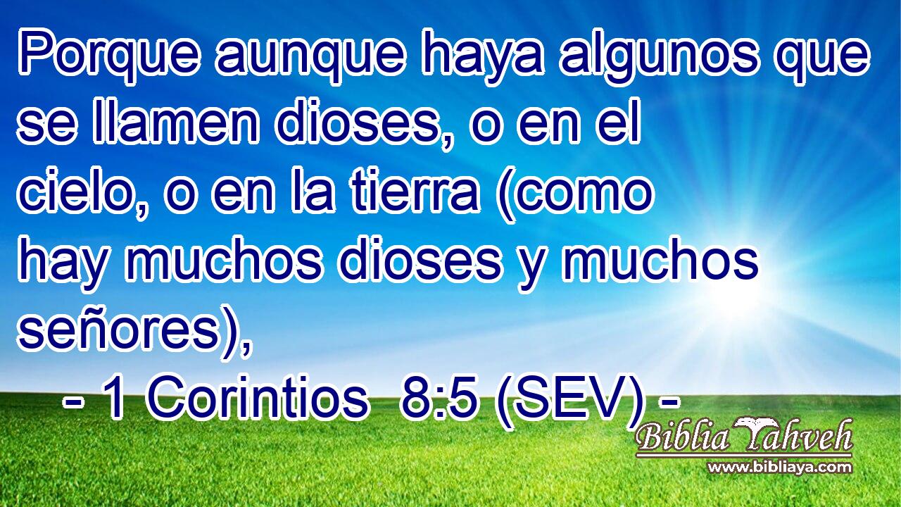 Porque aunque haya algunos que se llamen dioses, o en el cielo, o en la tierra (como hay muchos dioses y muchos señores),