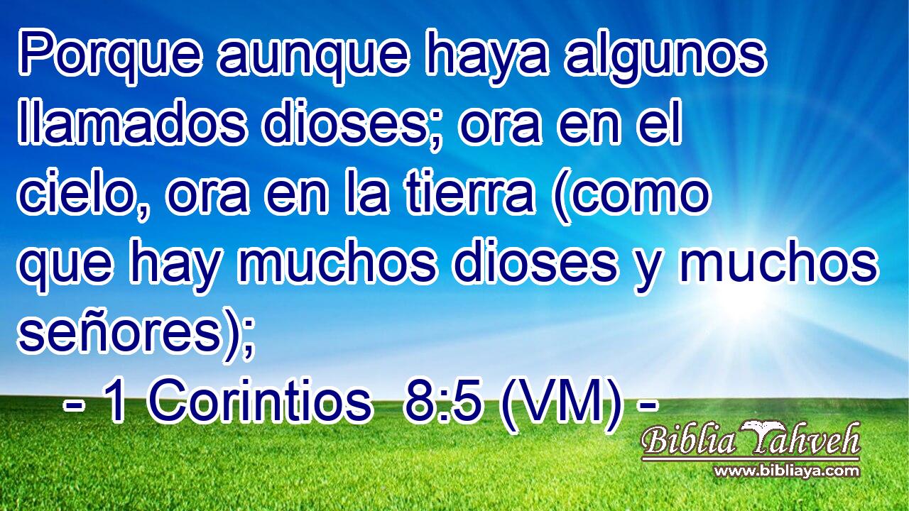  Porque aunque haya algunos llamados dioses; ora en el cielo, ora en la tierra (como que hay muchos dioses y muchos señores); 