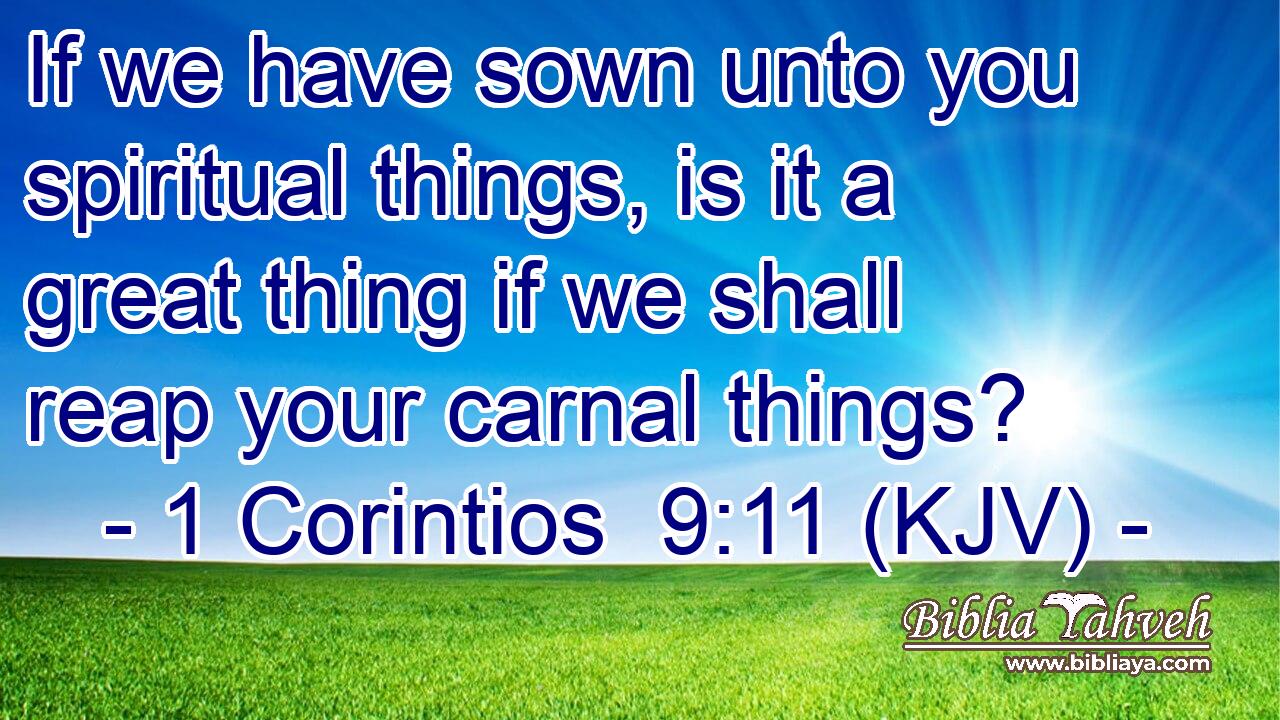 If we have sown unto you spiritual things, is it a great thing if we shall reap your carnal things?