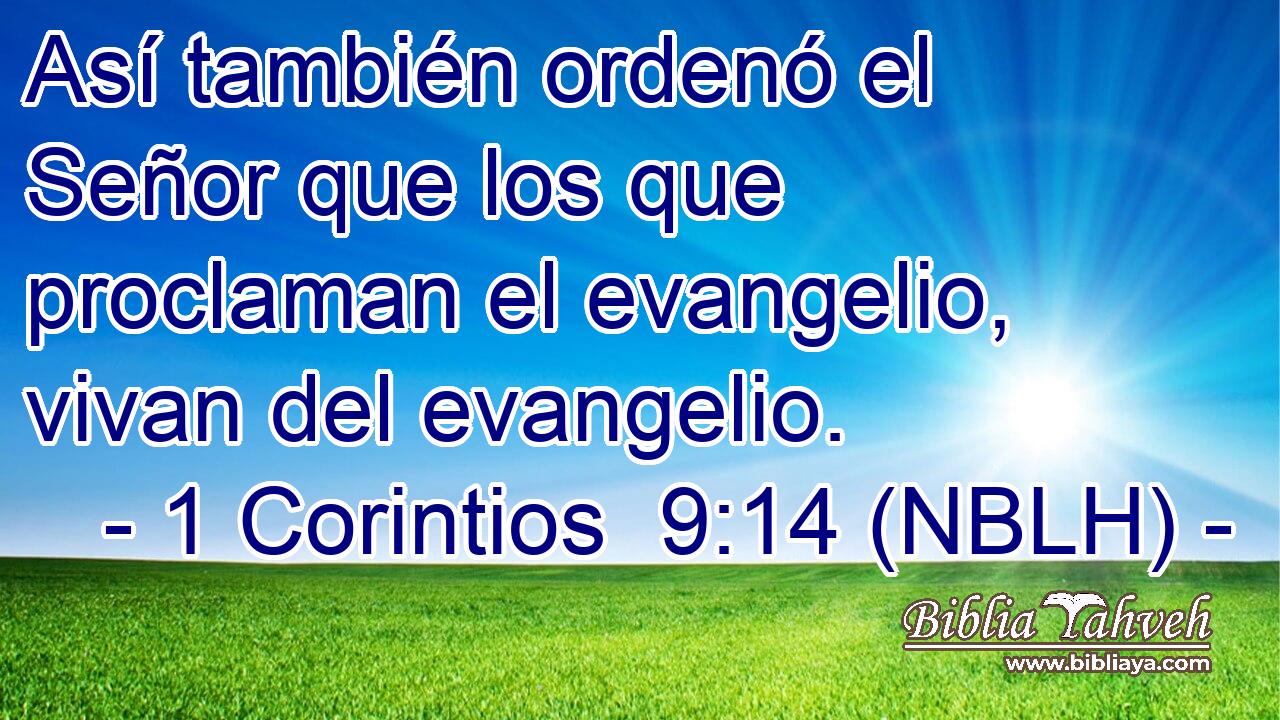  Así también ordenó el Señor que los que proclaman el evangelio, vivan del evangelio. 