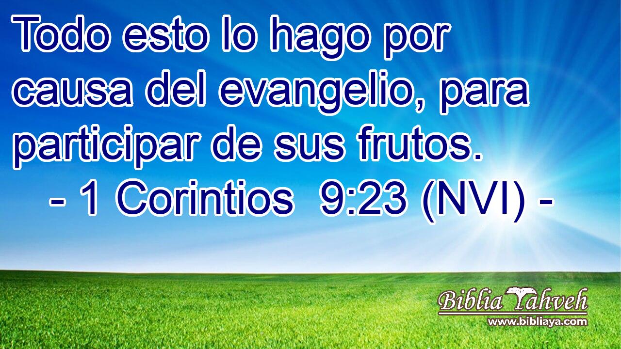  Todo esto lo hago por causa del evangelio, para participar de sus frutos. 