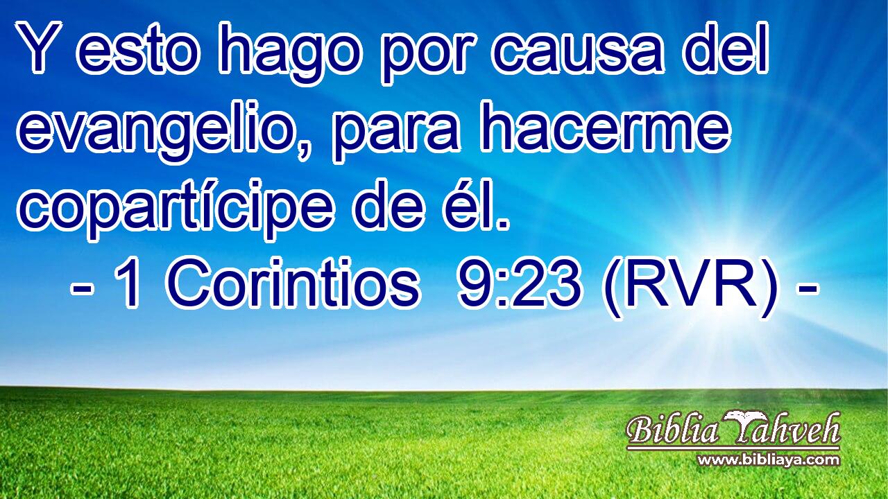 Y esto hago por causa del evangelio, para hacerme copartícipe de él.