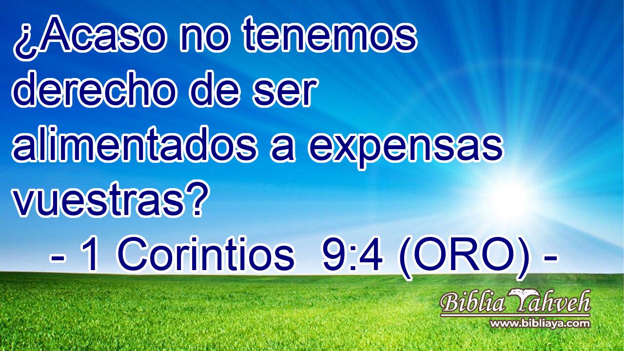  ¿Acaso no tenemos derecho de ser alimentados a expensas vuestras? 