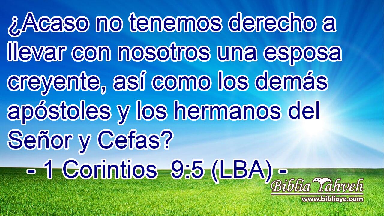¿Acaso no tenemos derecho a llevar con nosotros una esposa creyente, así como los demás apóstoles y los hermanos del Señor y Cefas?